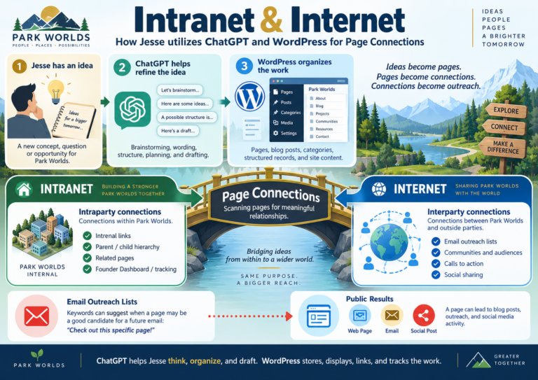 Intranet & Internet — how Jesse utilizes ChatGPT and WordPress for Page Connections